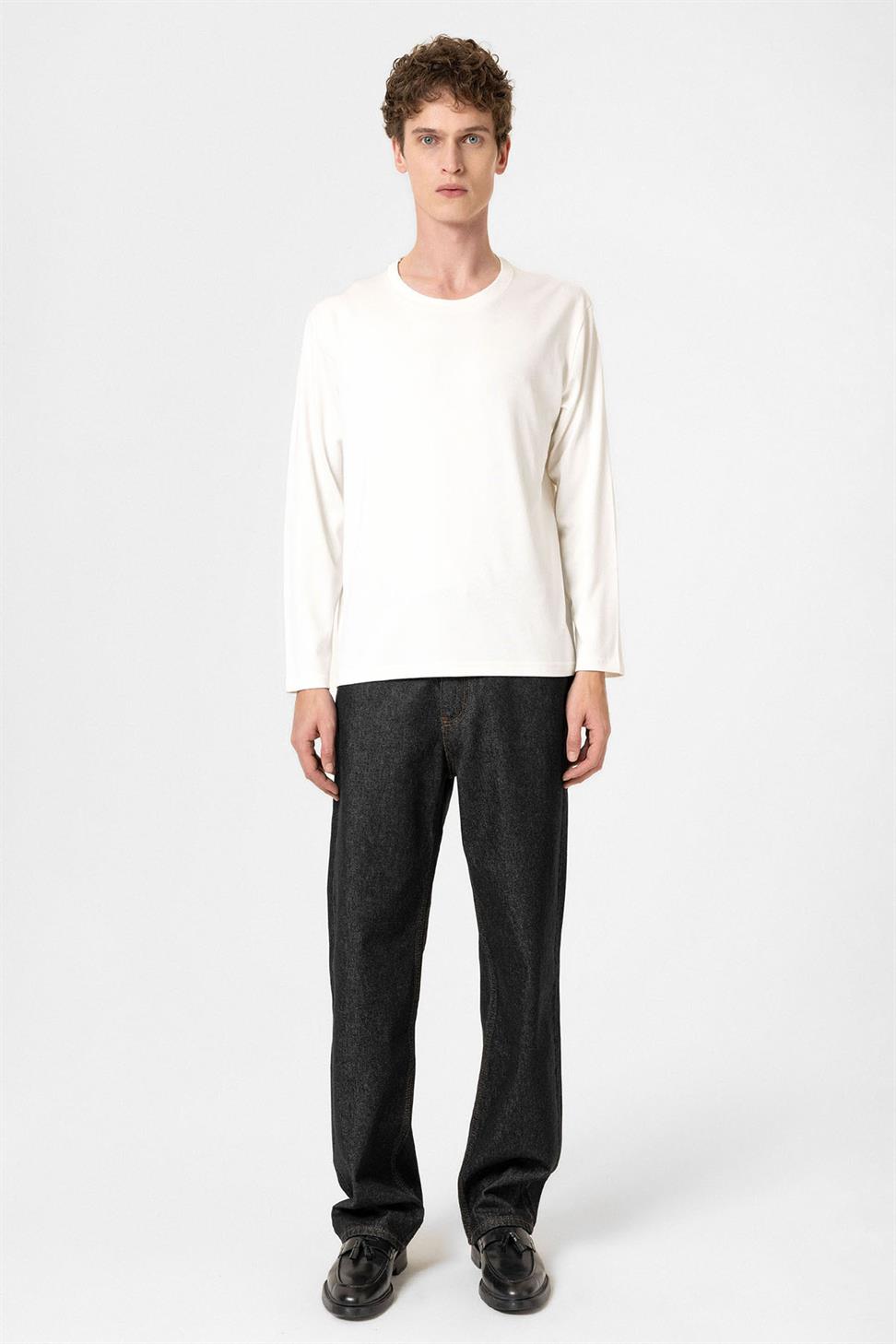 Antioch Beyaz Relaxed Fit Basic Erkek T-Shirt