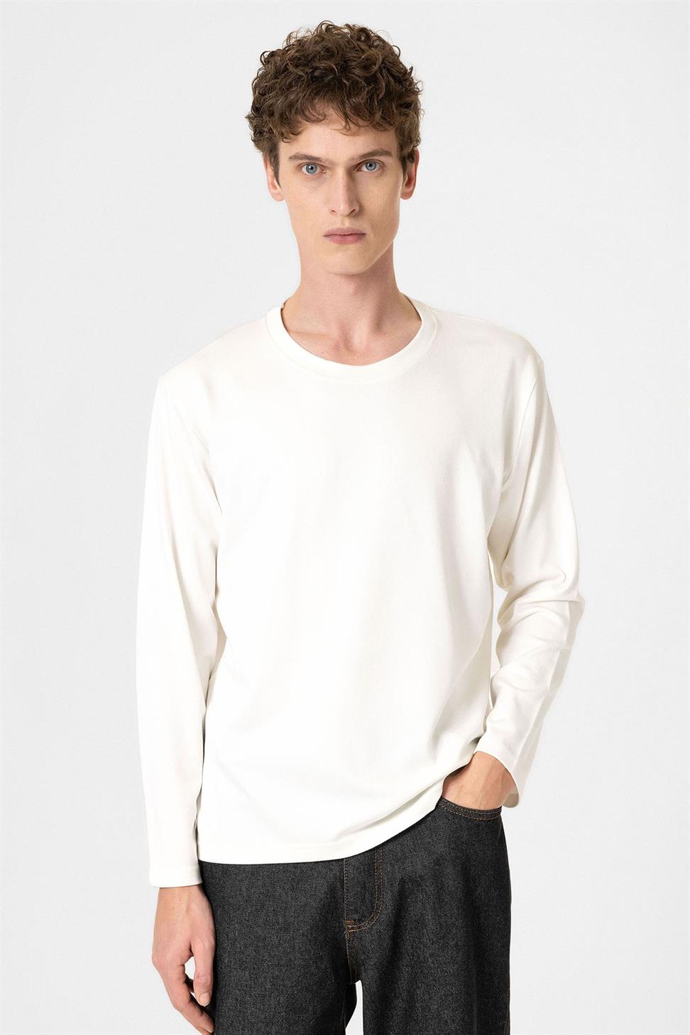 Antioch Beyaz Relaxed Fit Basic Erkek T-Shirt