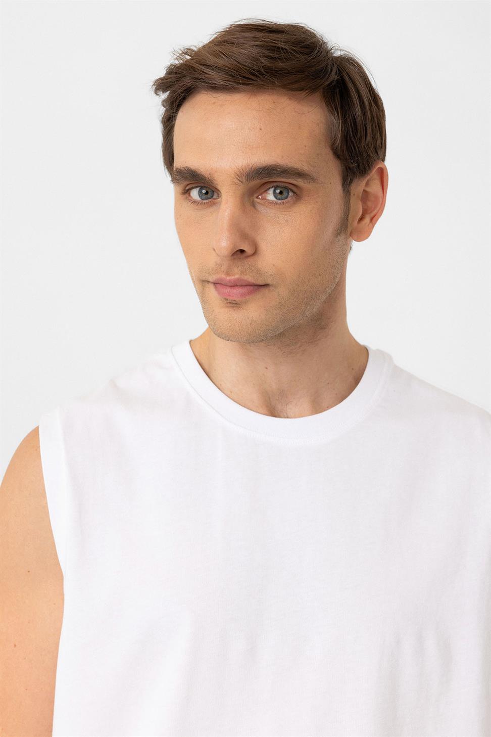 Antioch Beyaz Relaxed Fit Erkek Atlet