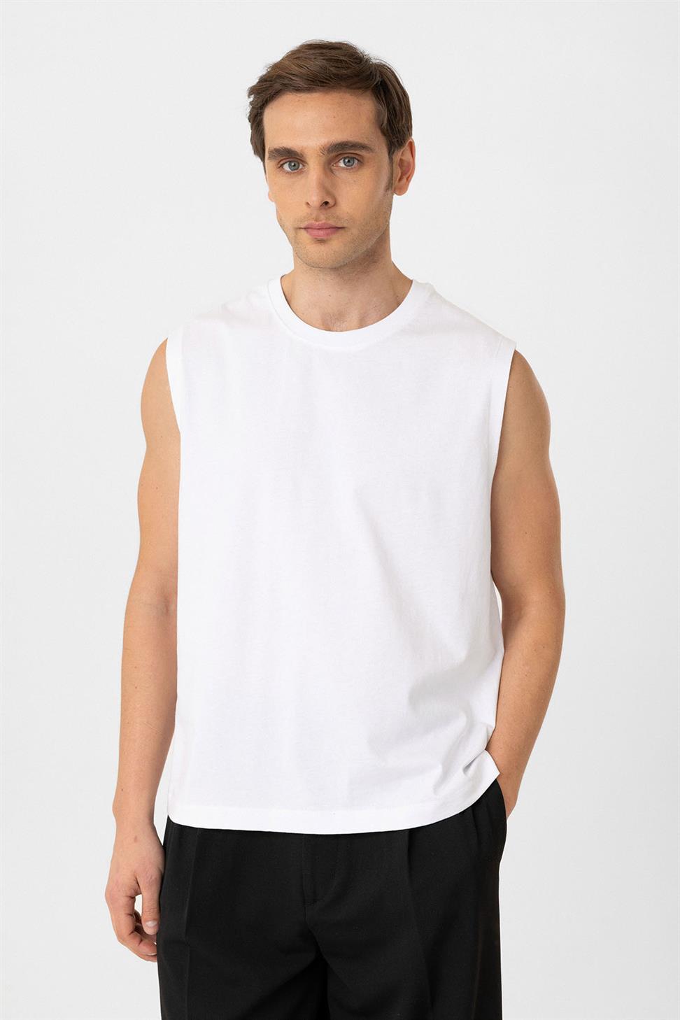 Antioch Beyaz Relaxed Fit Erkek Atlet