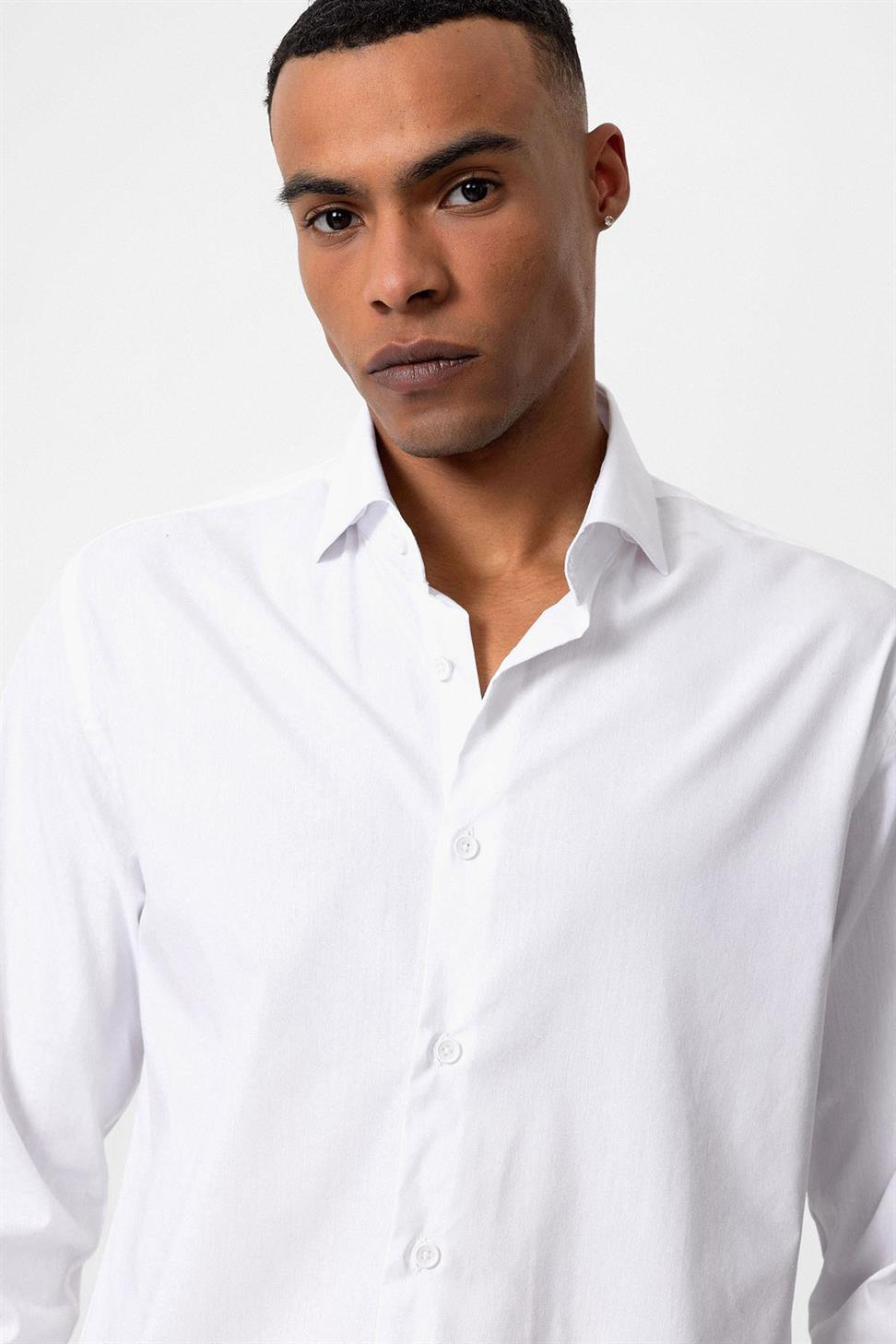قميص رجالي كلاسيكي بقصة ضيقة كلاسيكية