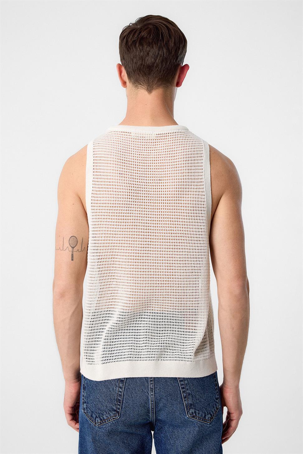 Antioch Beyaz Triko Erkek Atlet