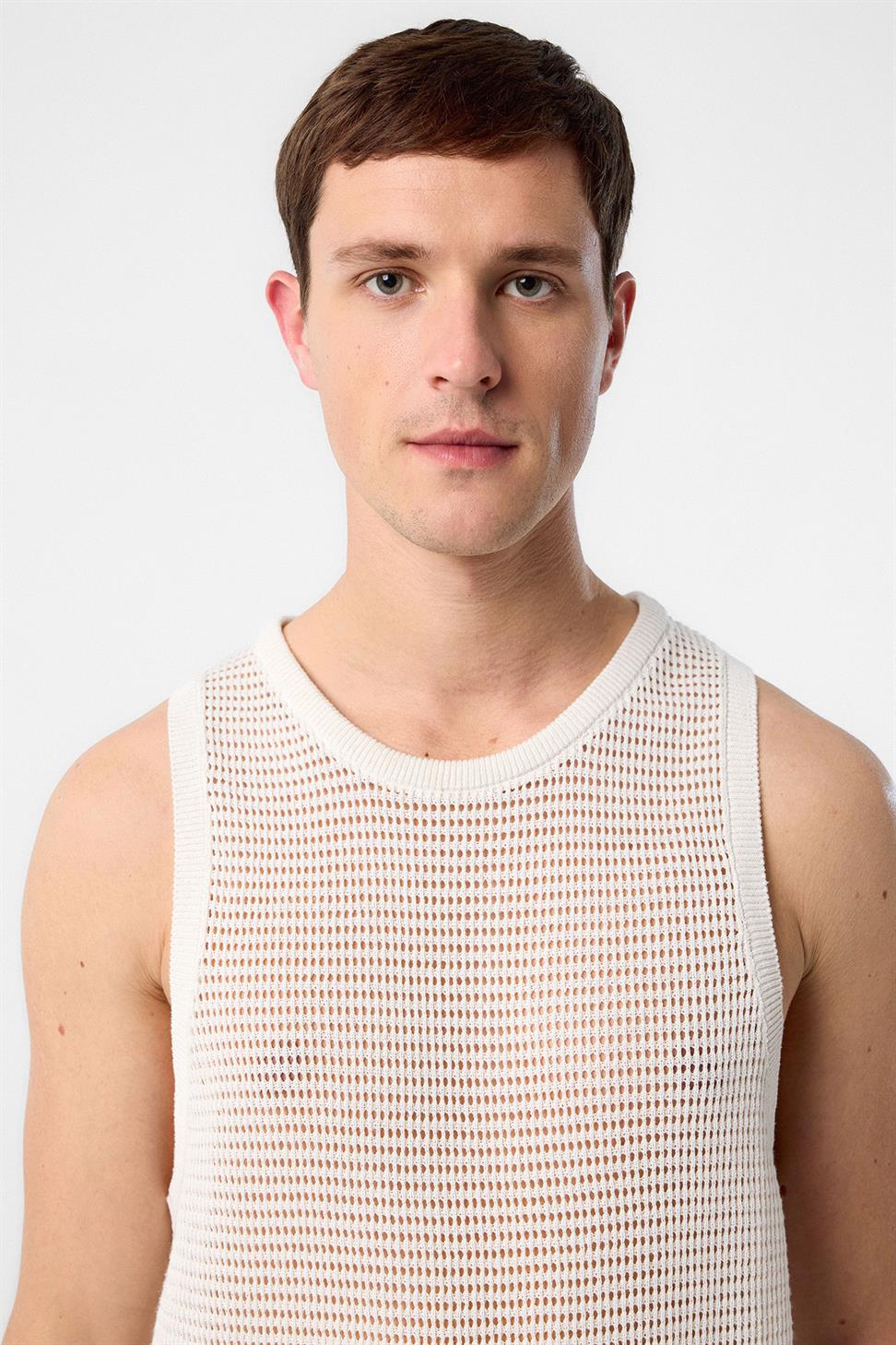 Antioch Beyaz Triko Erkek Atlet