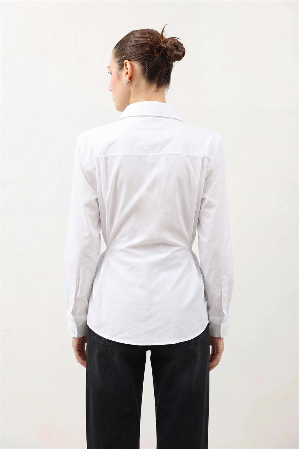 Womens Poplin Shirt with Collar