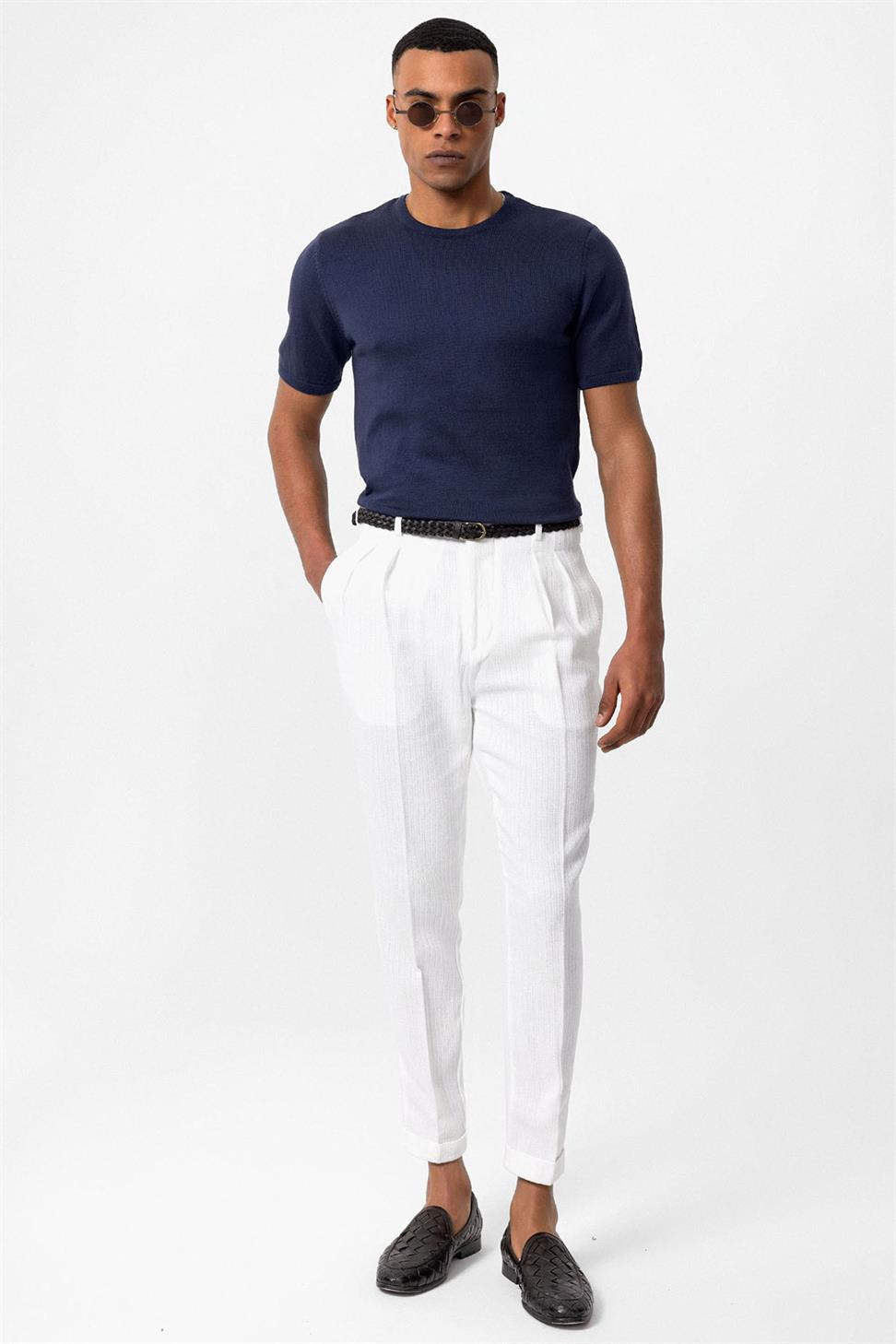 طاقم الرقبة تي شيرت تريكو للرجال