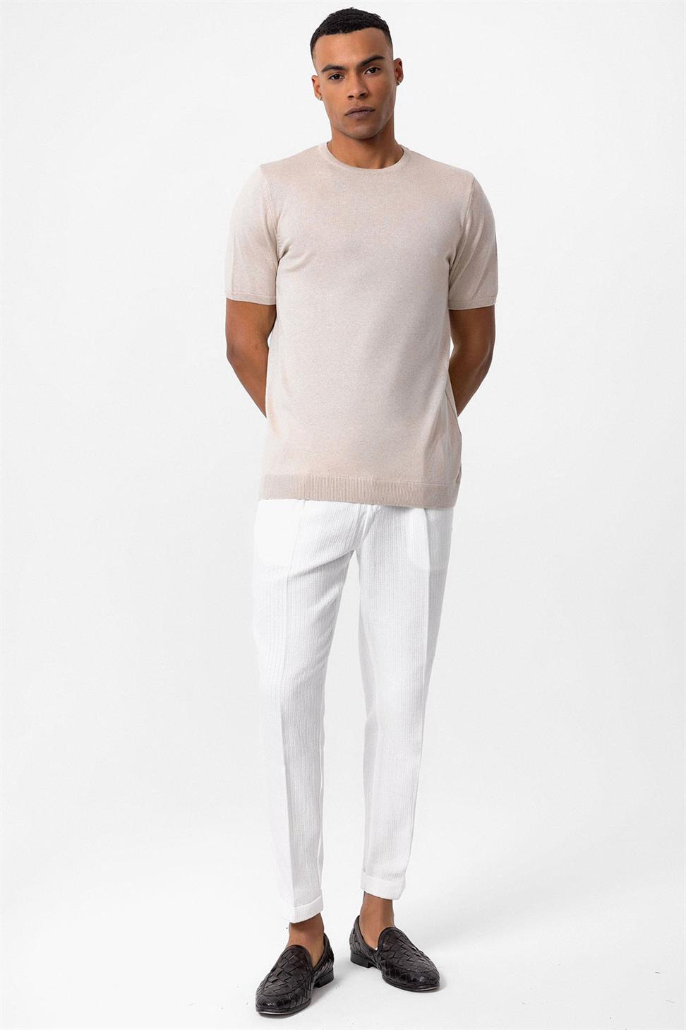 طاقم الرقبة تي شيرت تريكو للرجال