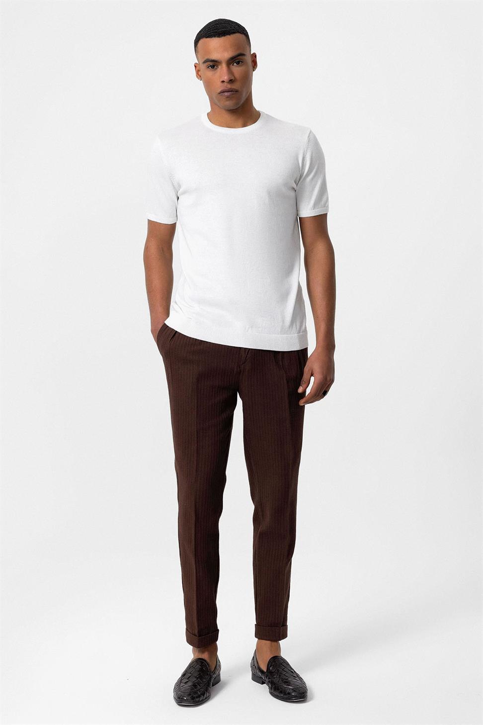 طاقم الرقبة تي شيرت تريكو للرجال