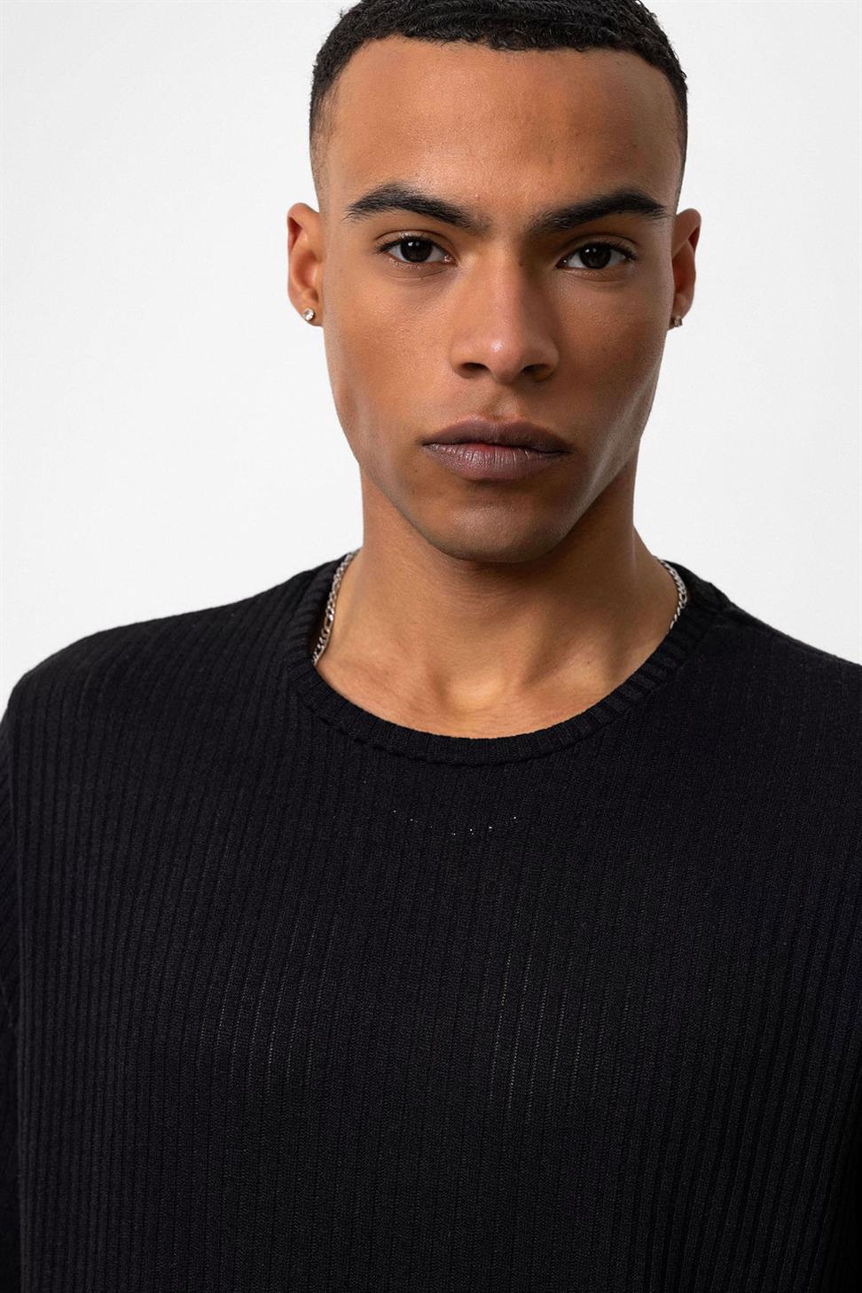 طاقم الرقبة مضلع تي شيرت للرجال