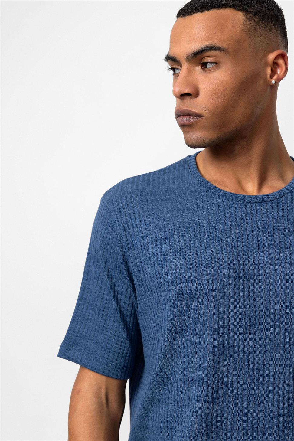 طاقم الرقبة مضلع تي شيرت للرجال