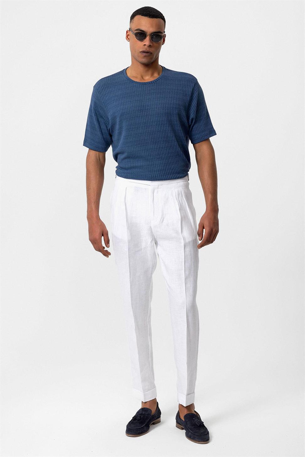 طاقم الرقبة مضلع تي شيرت للرجال