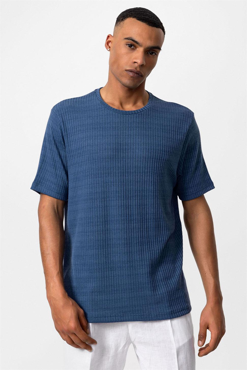 طاقم الرقبة مضلع تي شيرت للرجال