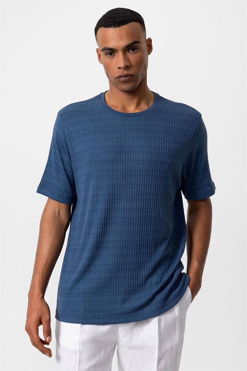 طاقم الرقبة مضلع تي شيرت للرجال