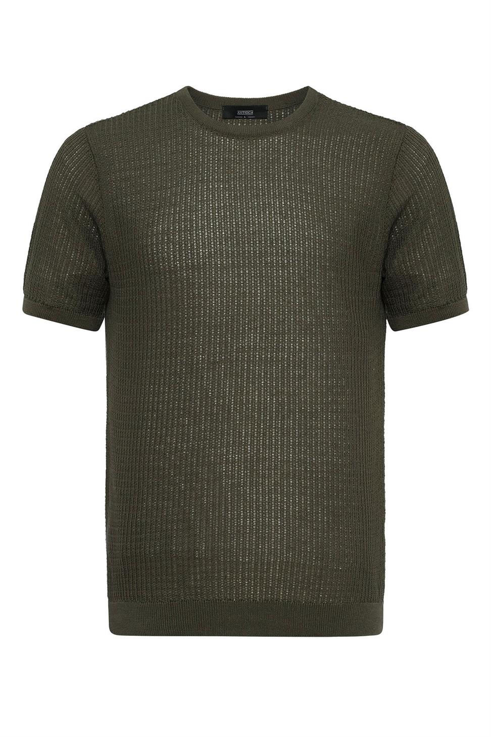 طاقم الرقبة محبوك تريكو تي شيرت الرجال