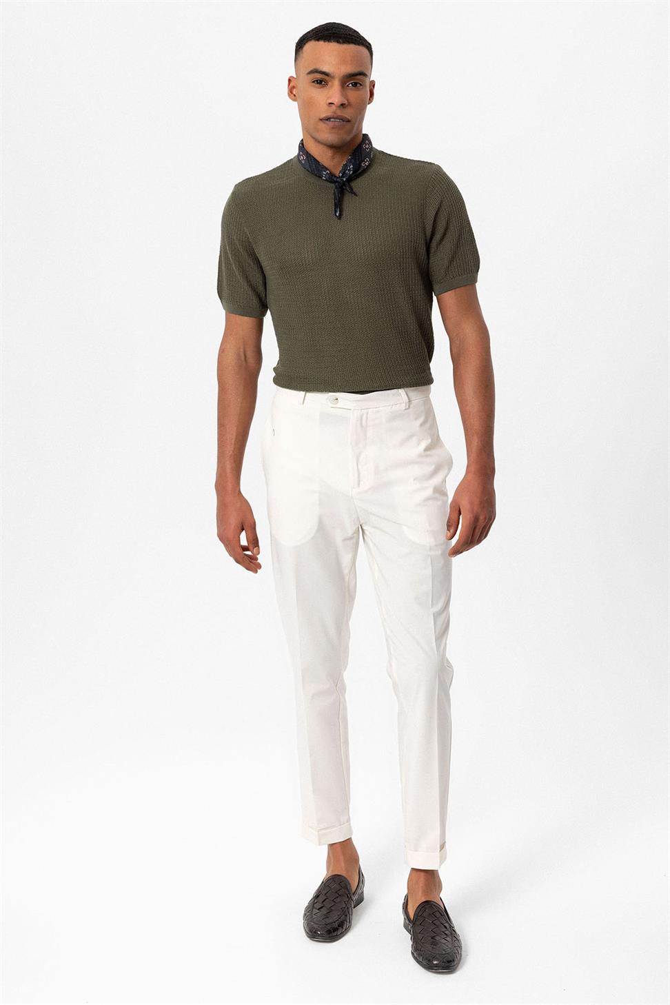 طاقم الرقبة محبوك تريكو تي شيرت الرجال