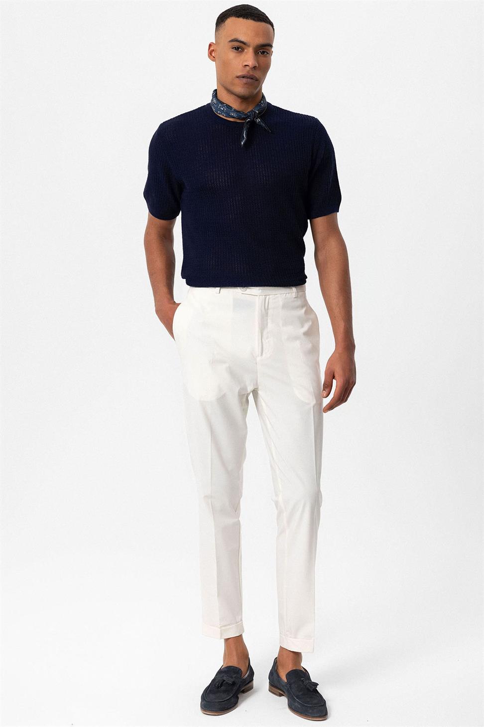 طاقم الرقبة محبوك تريكو تي شيرت الرجال