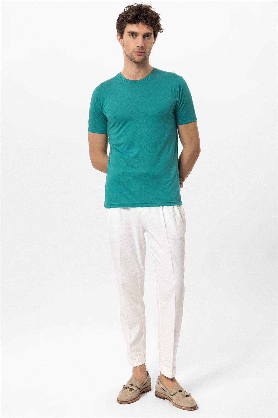 طاقم الرقبة سليم صالح تي شيرت للرجال