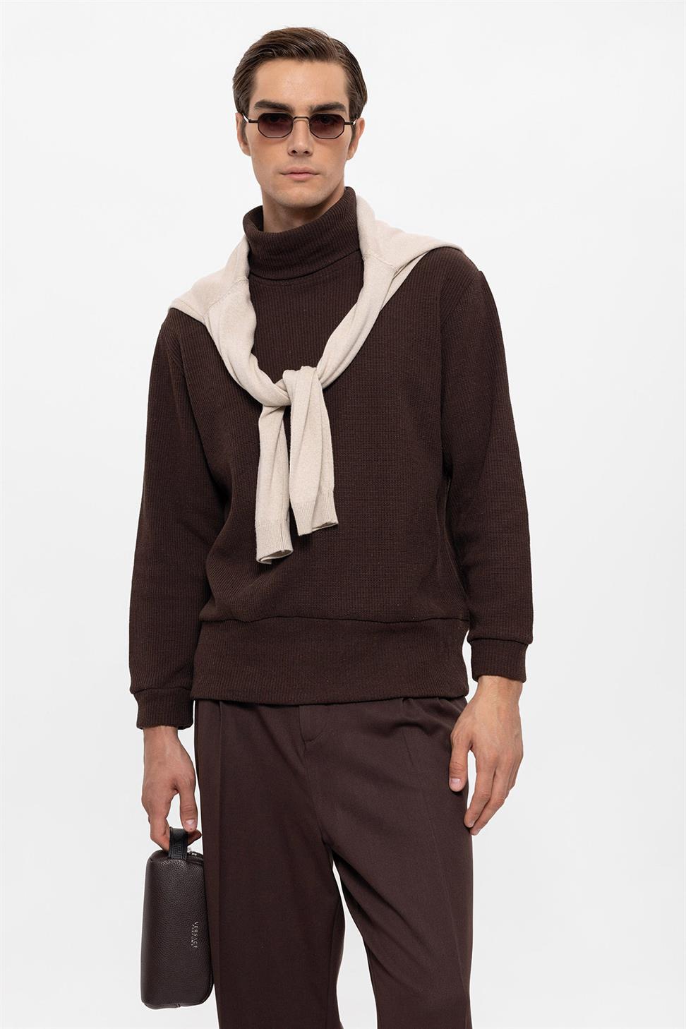 سترة الياقة المدورة للرجال