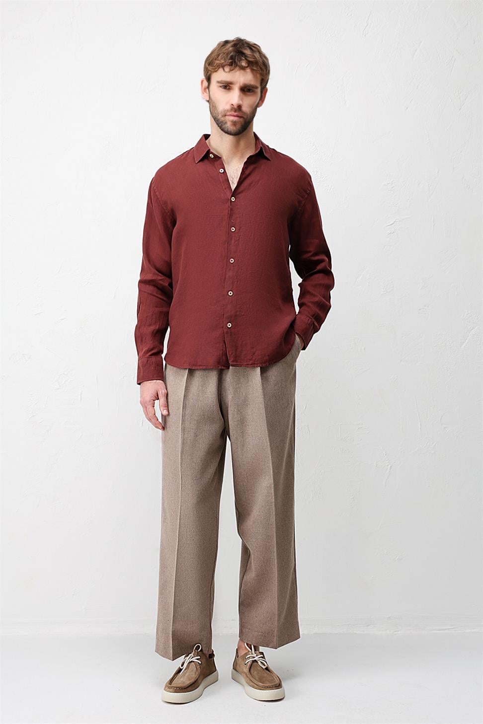 100% Linen Relax Fit Mens Shirt