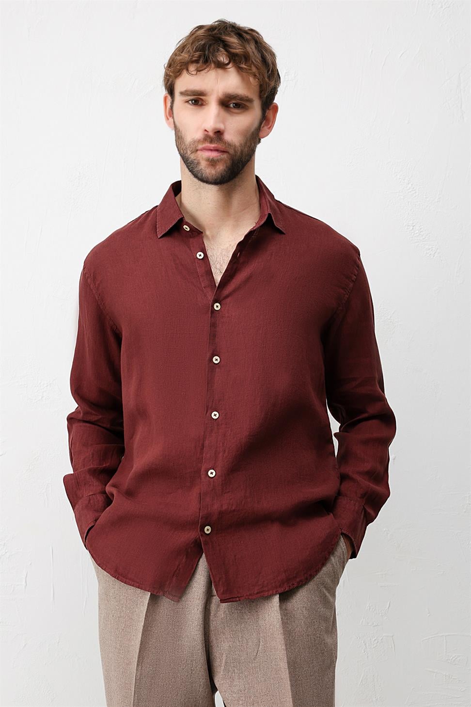 100% Linen Relax Fit Mens Shirt