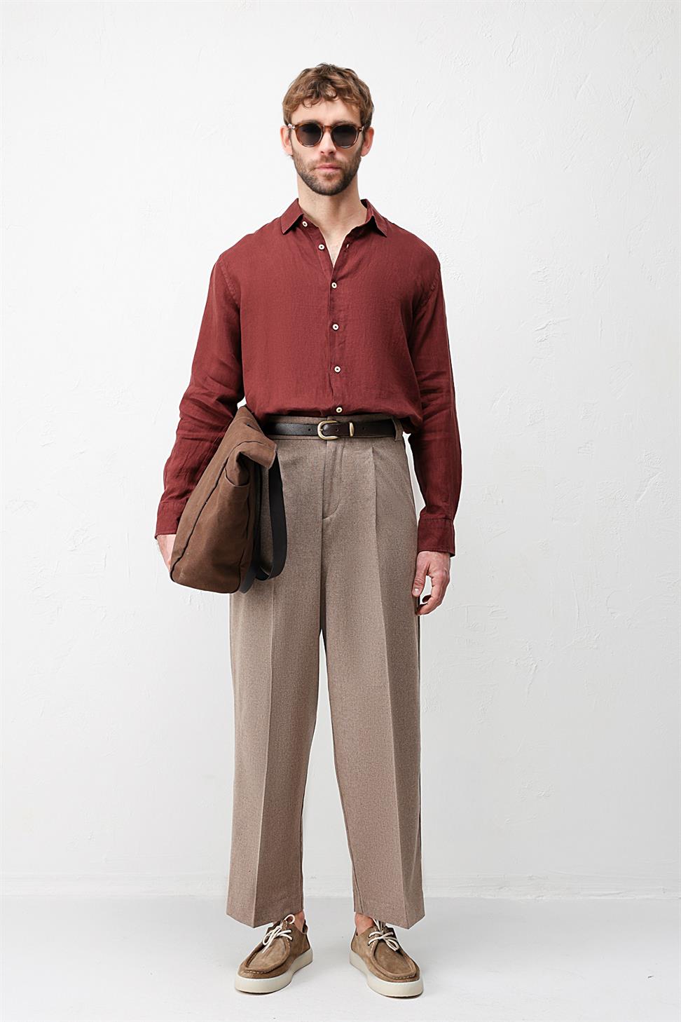 100% Linen Relax Fit Mens Shirt