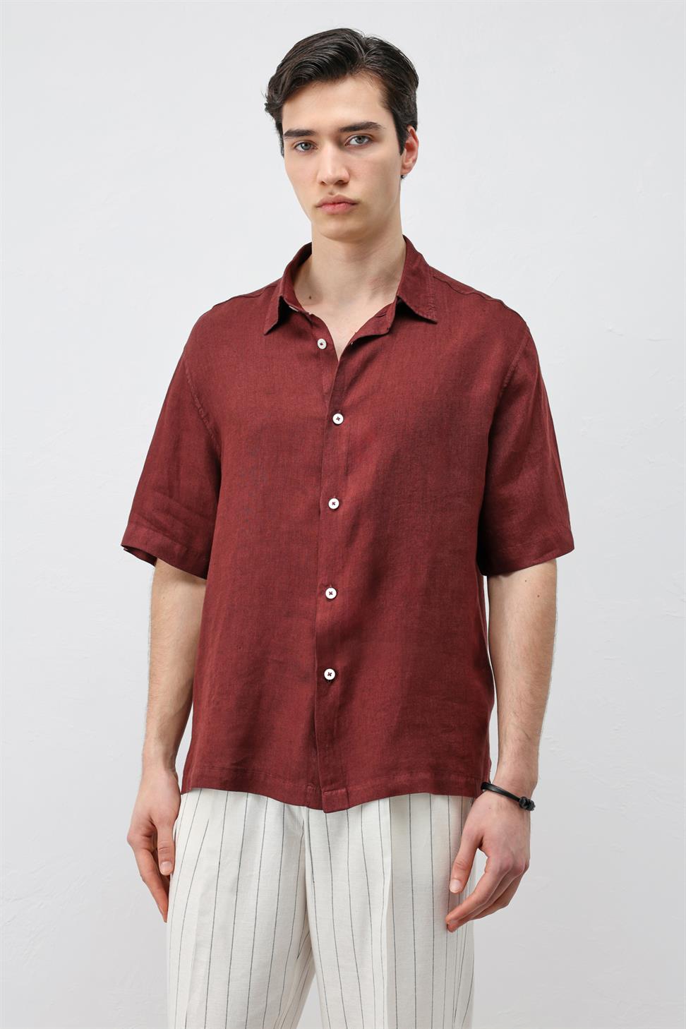 100% Linen Relaxed Mens Shirt