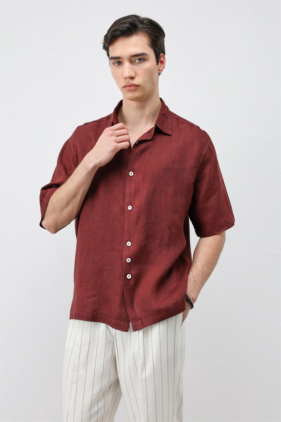 100% Linen Relaxed Mens Shirt