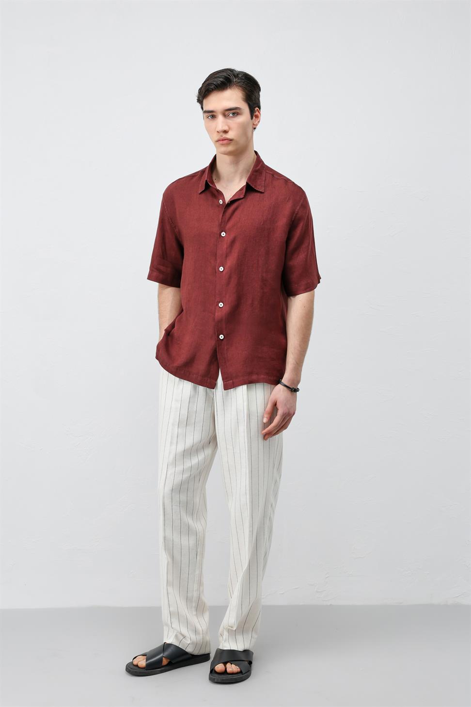 100% Linen Relaxed Mens Shirt