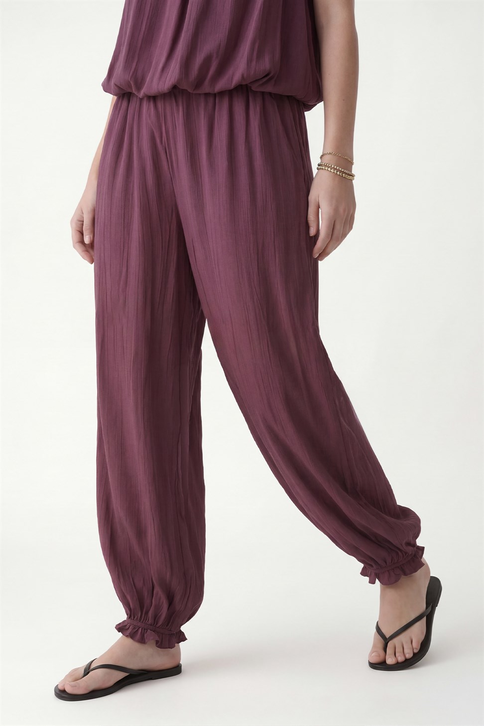 Antioch Bordo 100% Lyocell Bluz Pantolon Takım