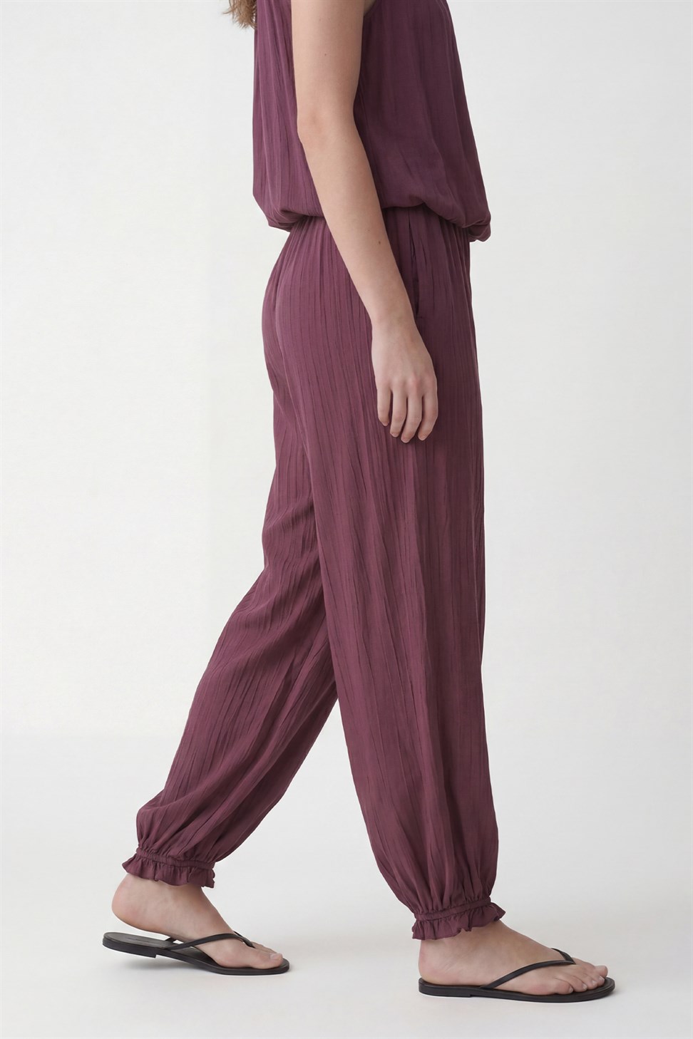 Antioch Bordo 100% Lyocell Bluz Pantolon Takım