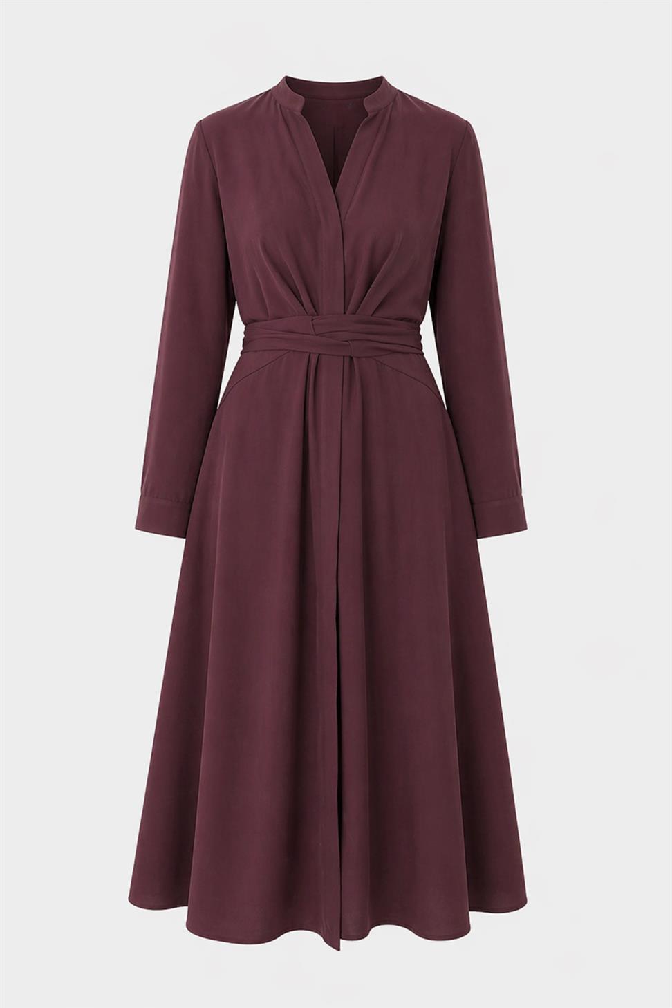 فستان نسائي بحزام من 100% ليوسيل