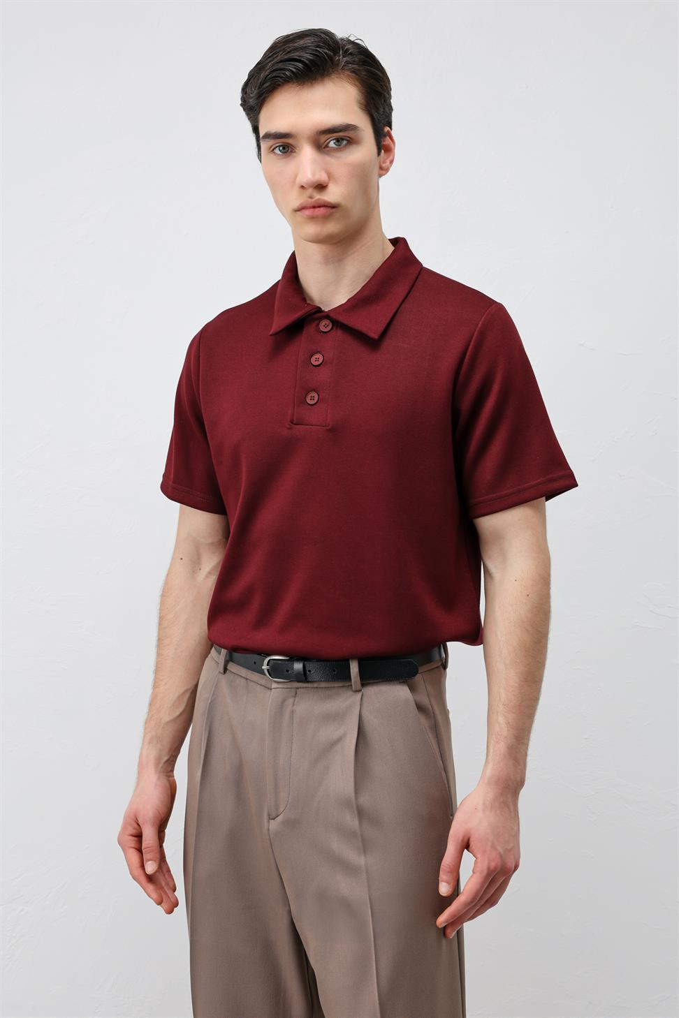 Basic Polo-Neck Mens T-Shirt