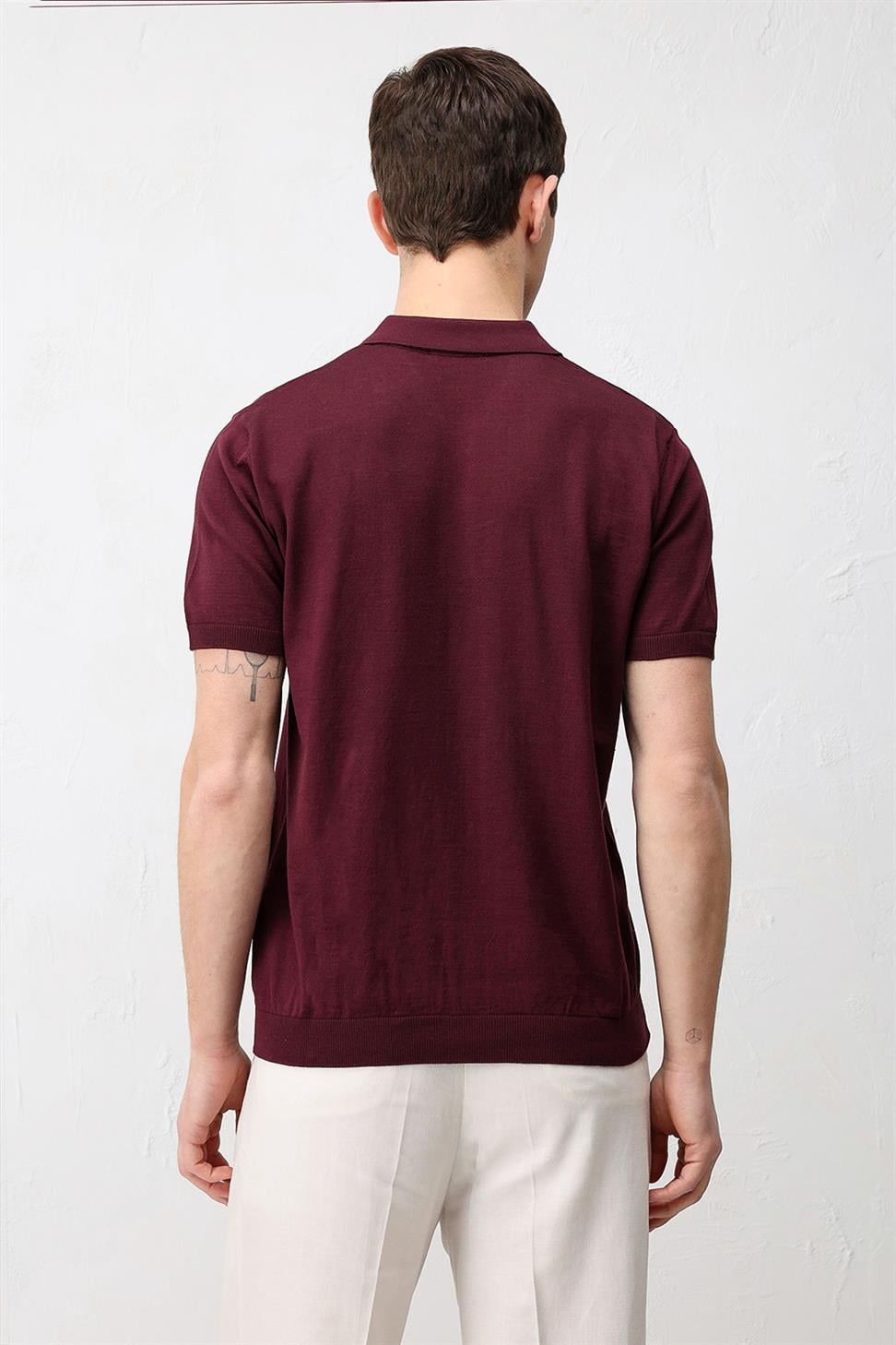 Comfort Slim Polo Neck Mens Knit T-Shirt