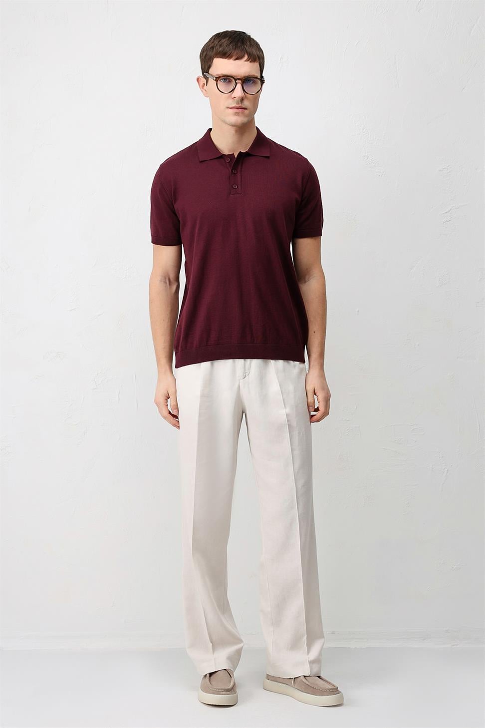 Comfort Slim Polo Neck Mens Knit T-Shirt