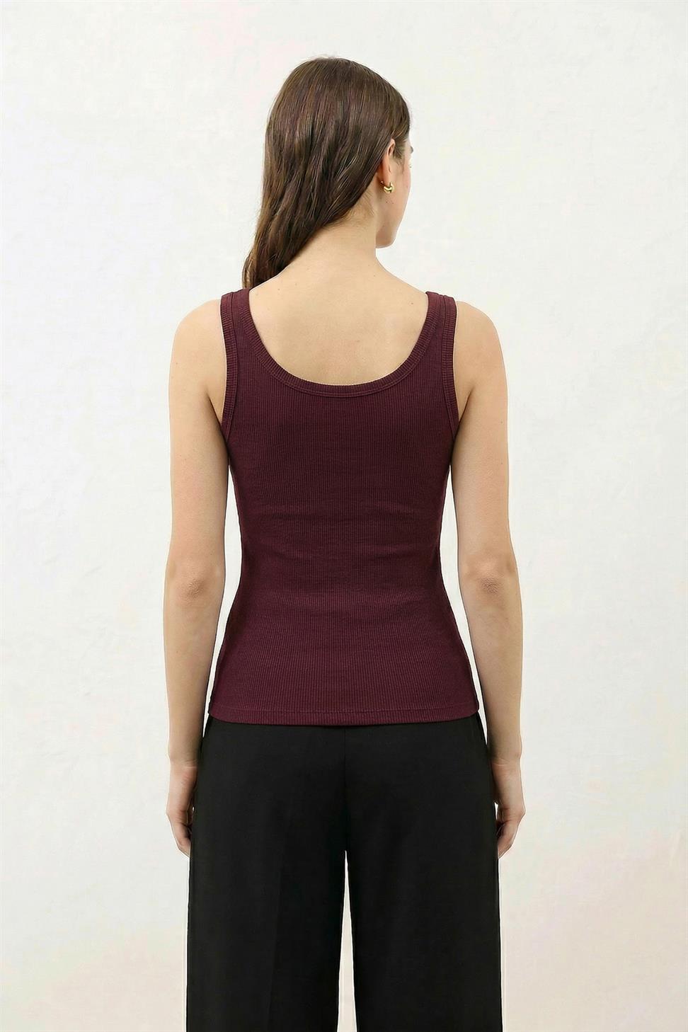 Womens T-Shirt with Button Detail