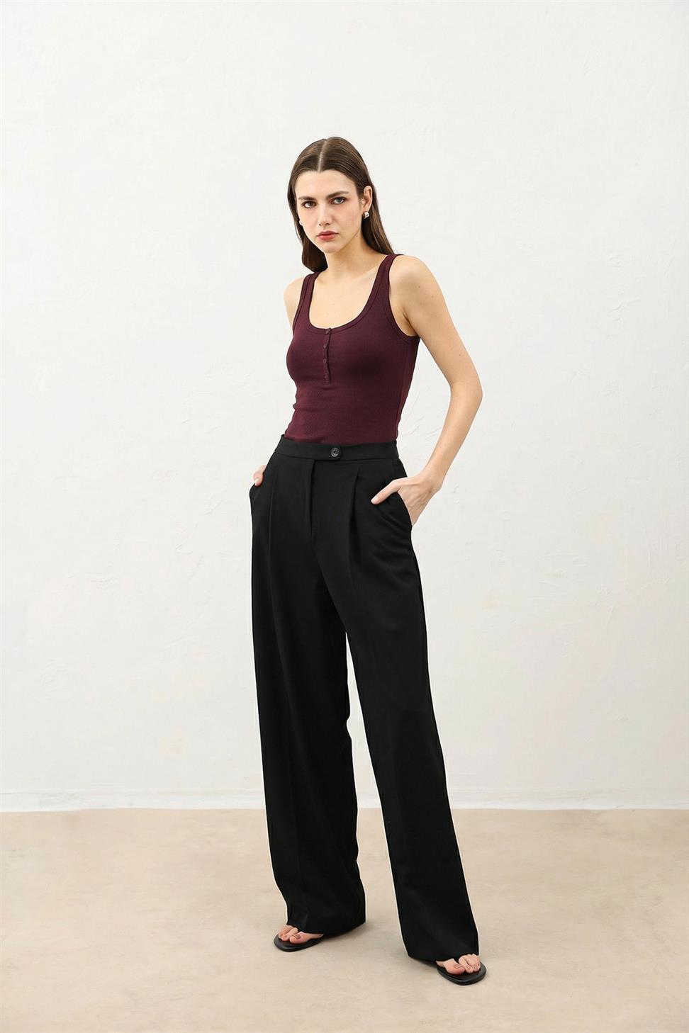 Womens T-Shirt with Button Detail