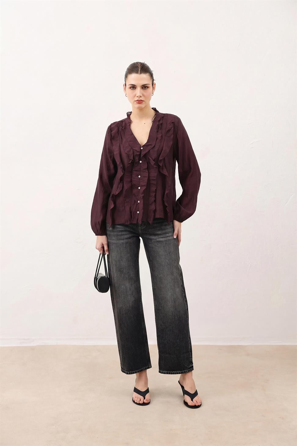Womens Ruffled Blouse