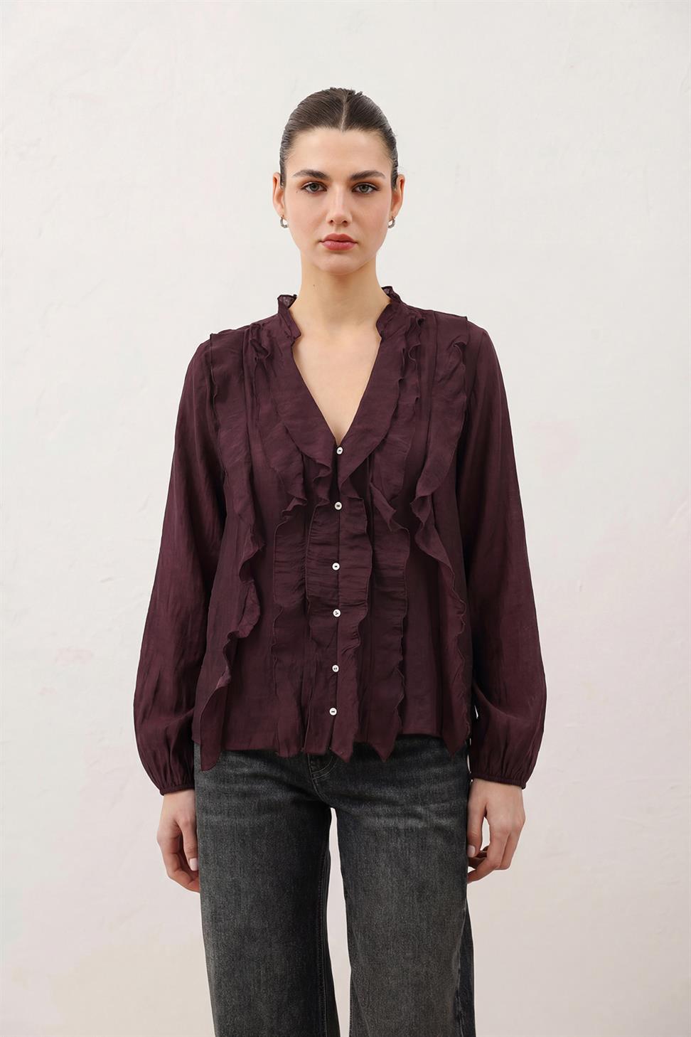 Womens Ruffled Blouse