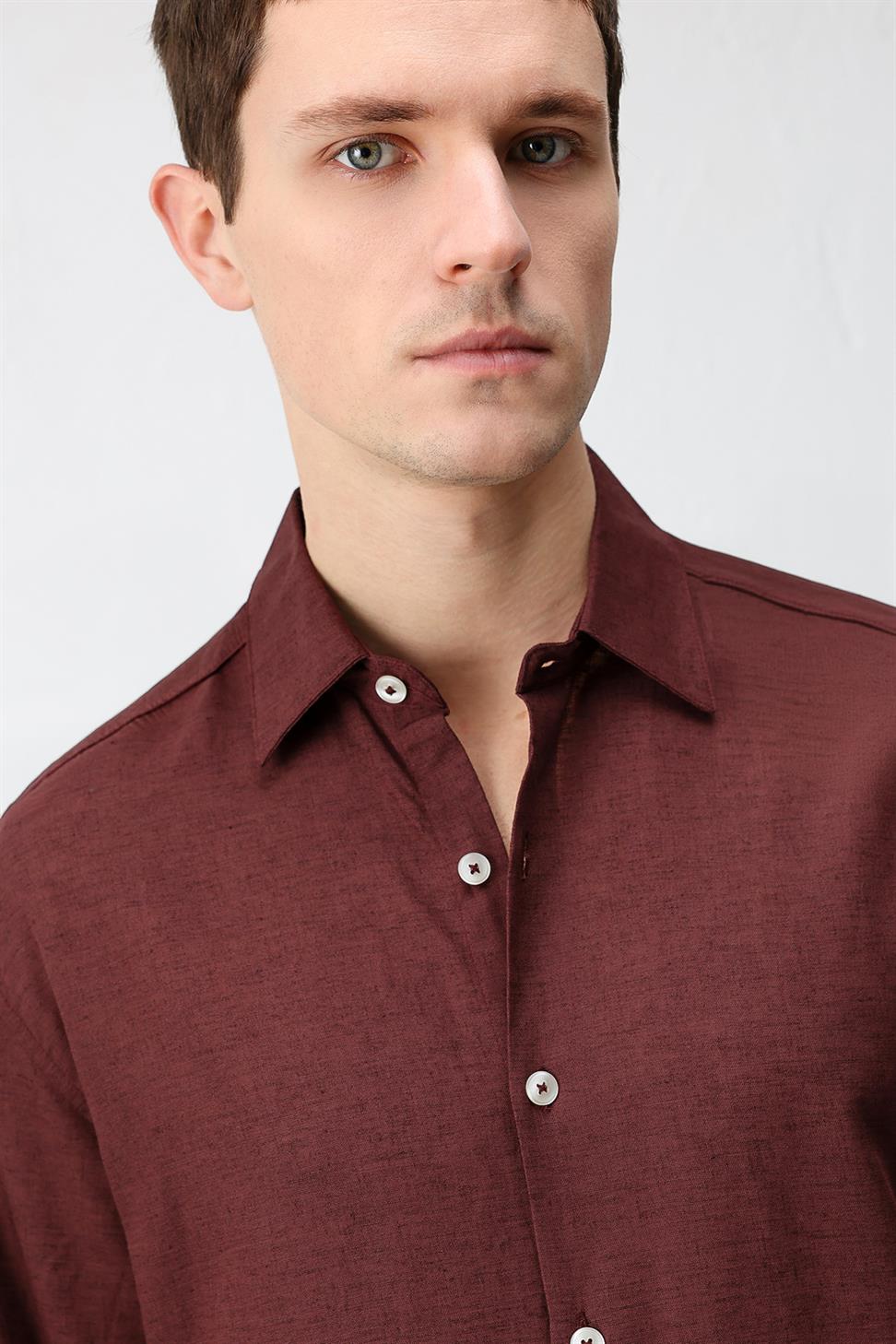 Relax Fit Mens Shirt with Linen Blend