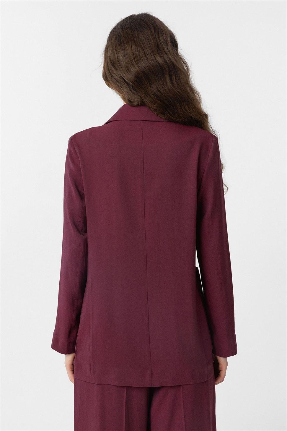 Antioch Bordo Kruvaze Kadın Blazer Ceket