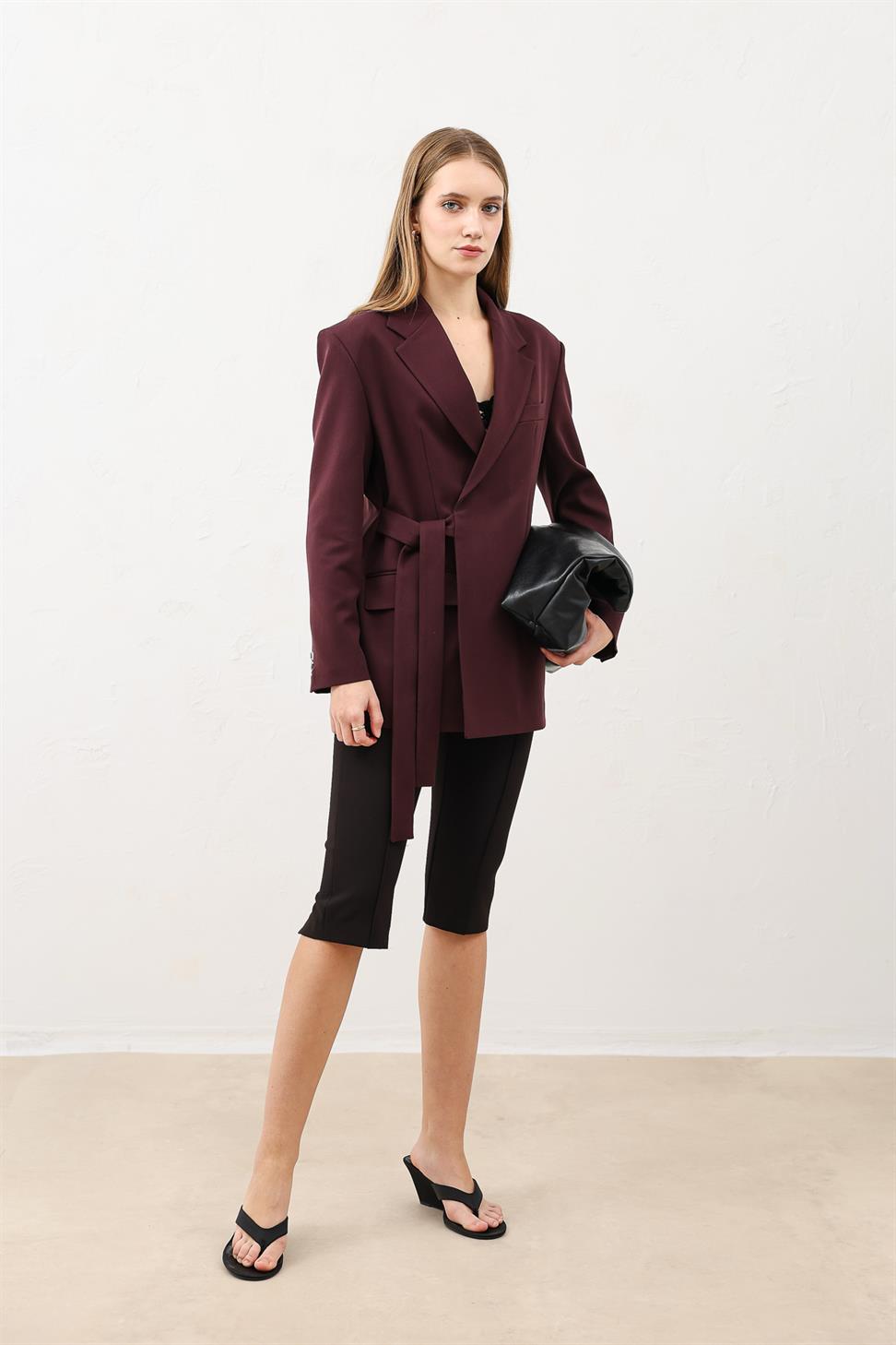 Belted Womens Blazer