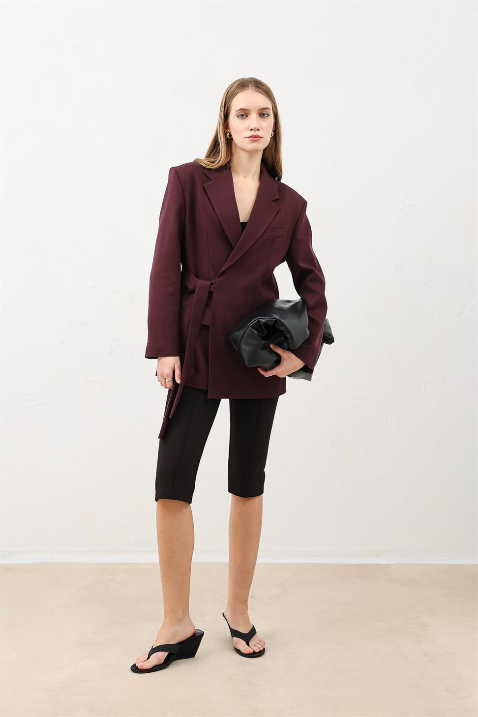 Belted Womens Blazer