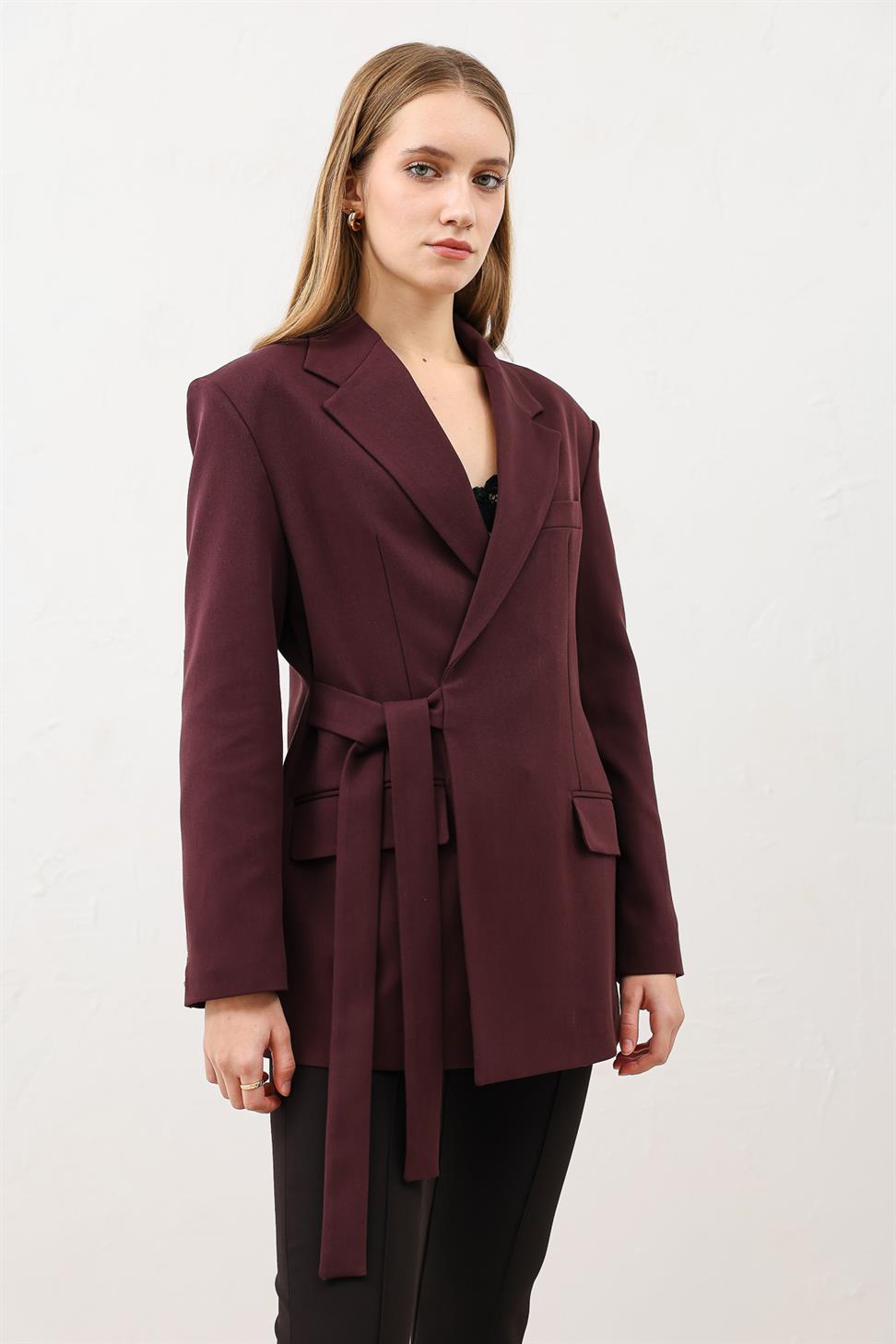 Belted Womens Blazer