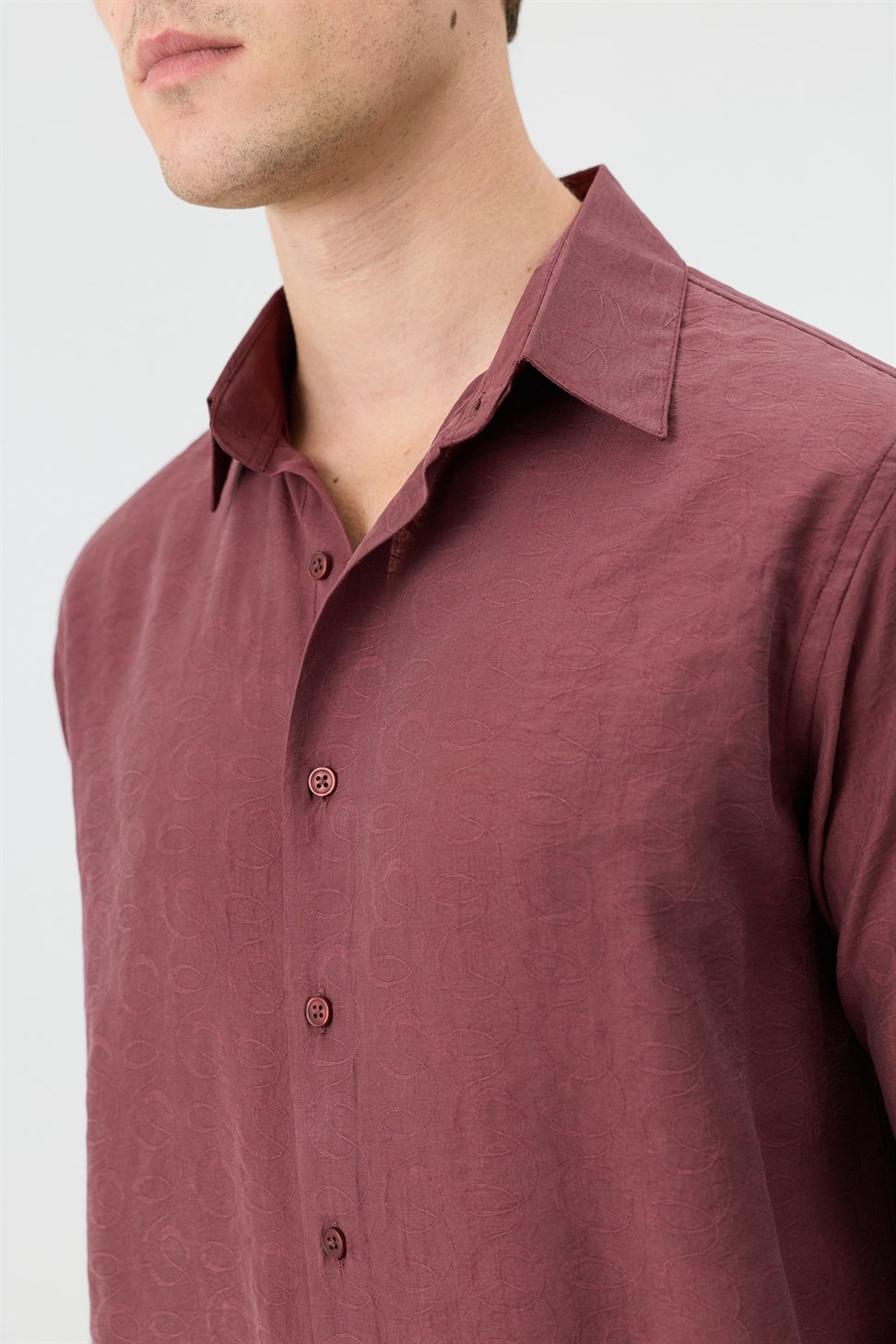 Mens Patterned Shirt with Modal Blend