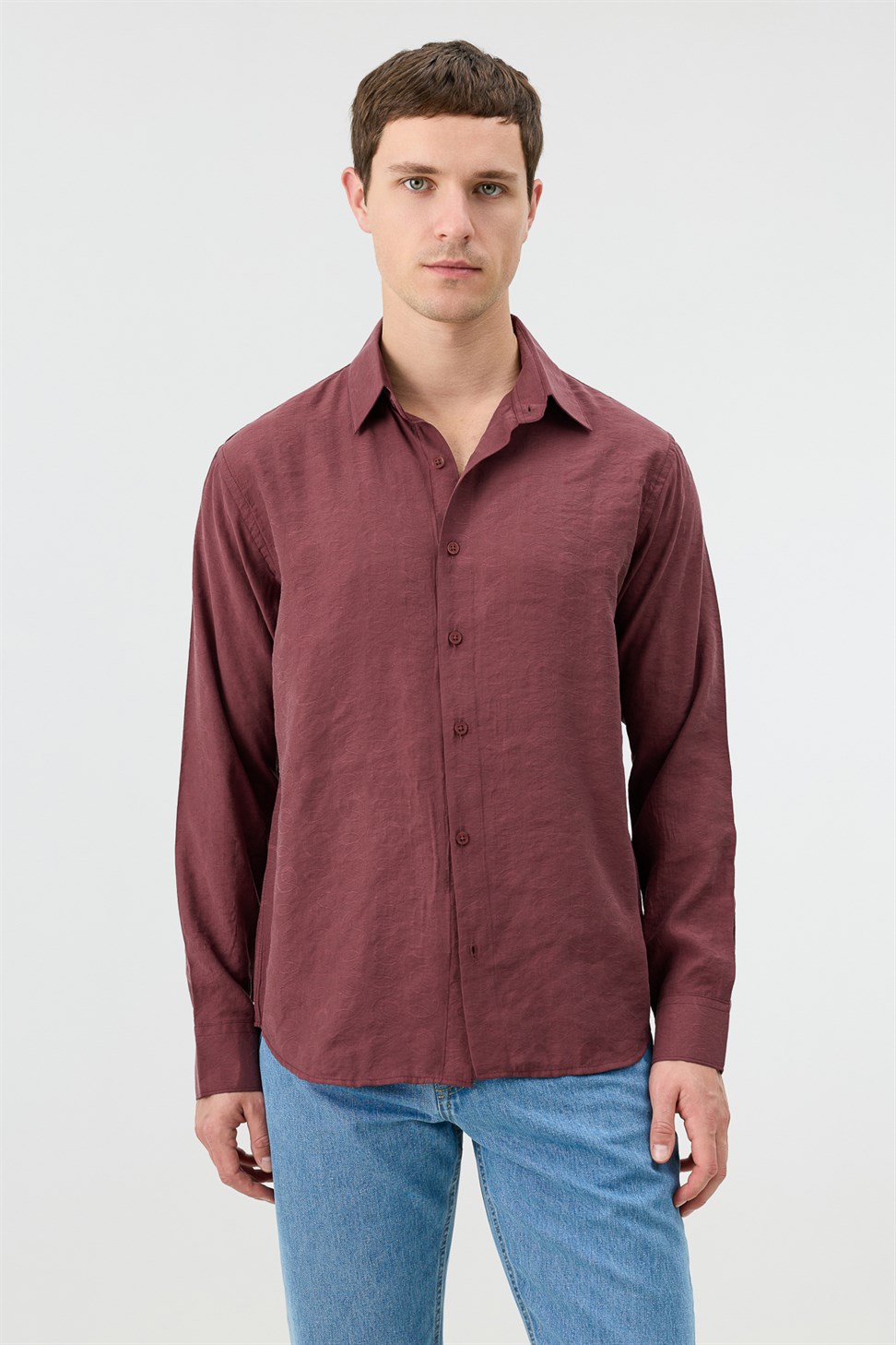 Mens Patterned Shirt with Modal Blend