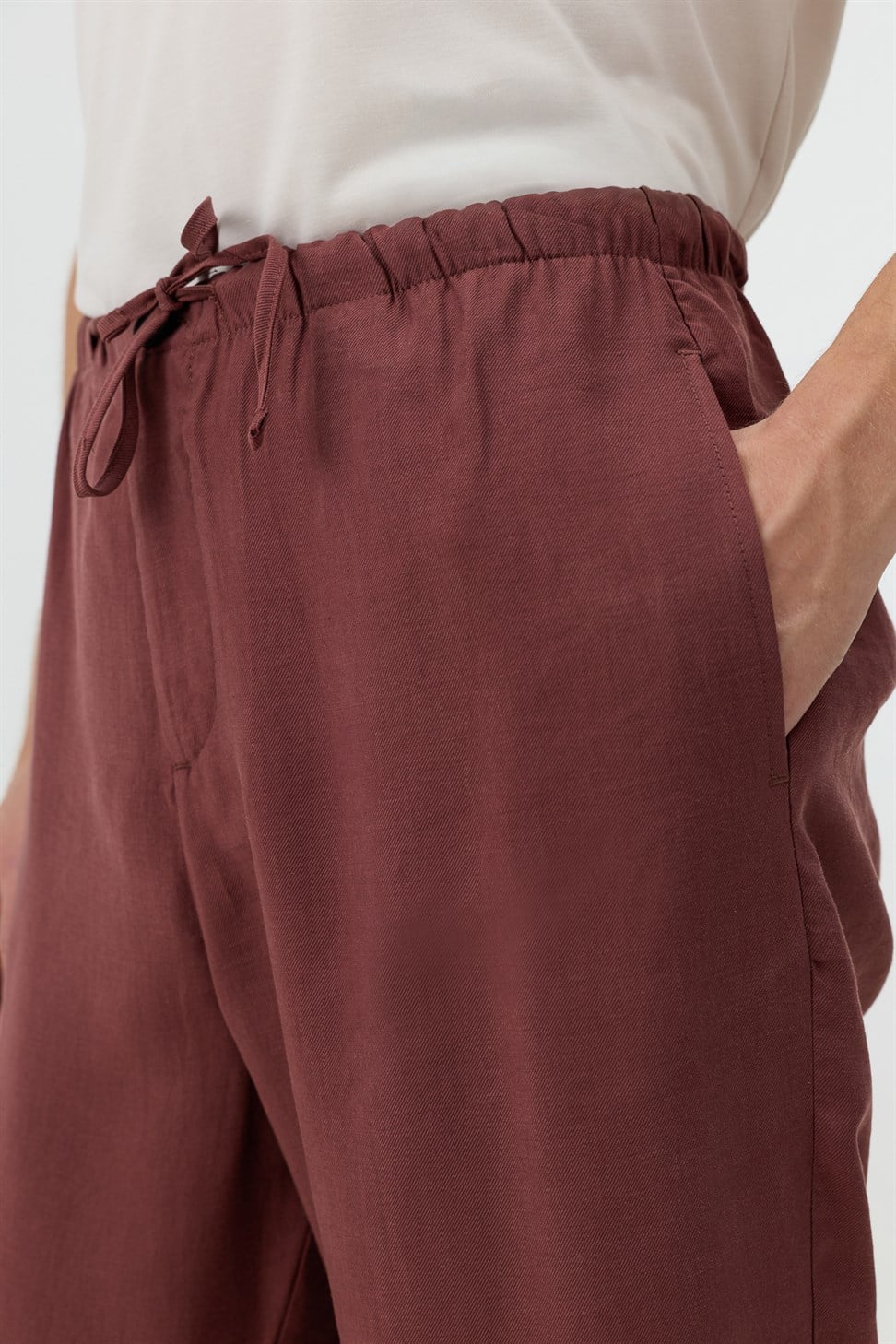 Antioch Bordo Modal Karışımlı Relaxed Erkek Pantolon