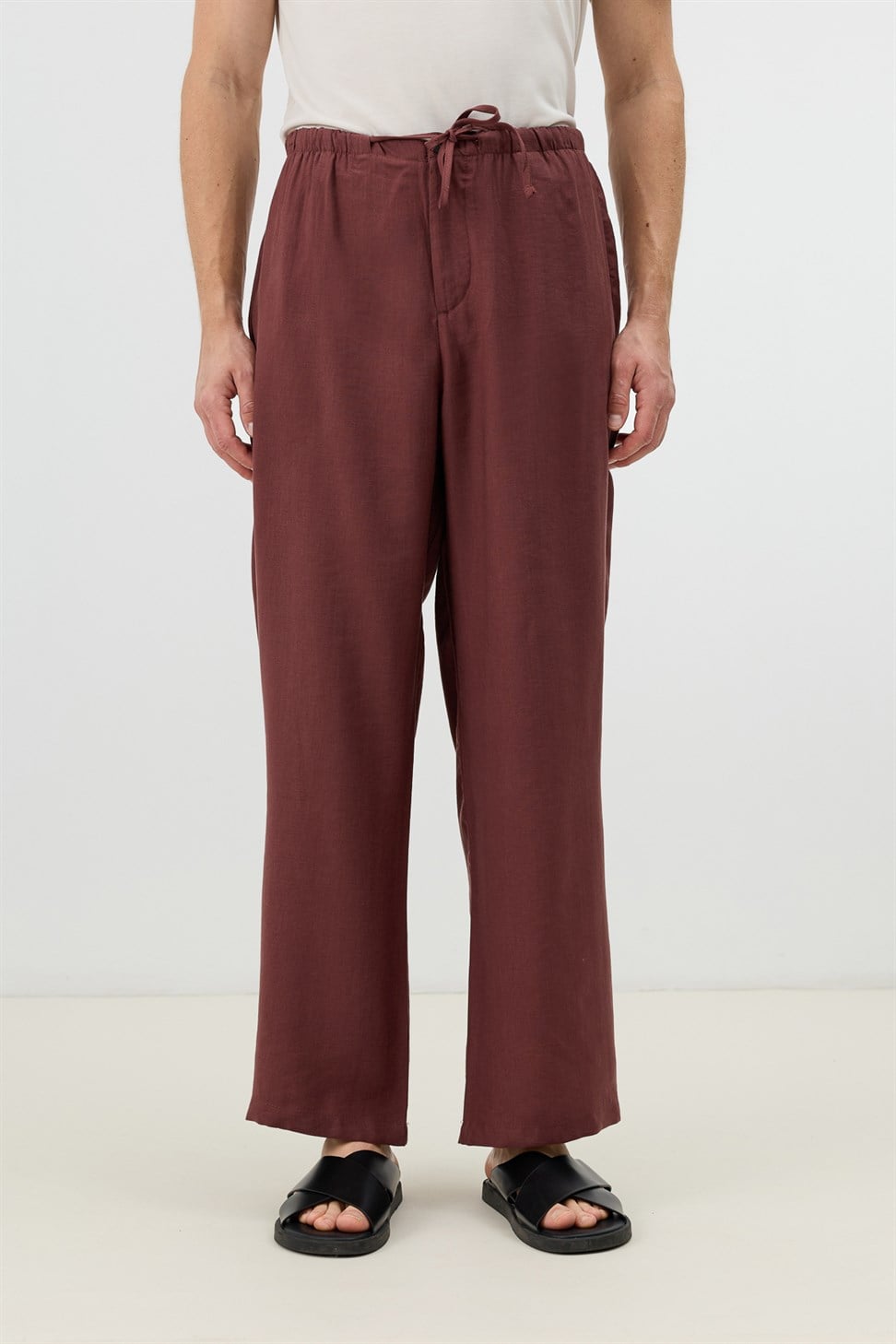 Antioch Bordo Modal Karışımlı Relaxed Erkek Pantolon