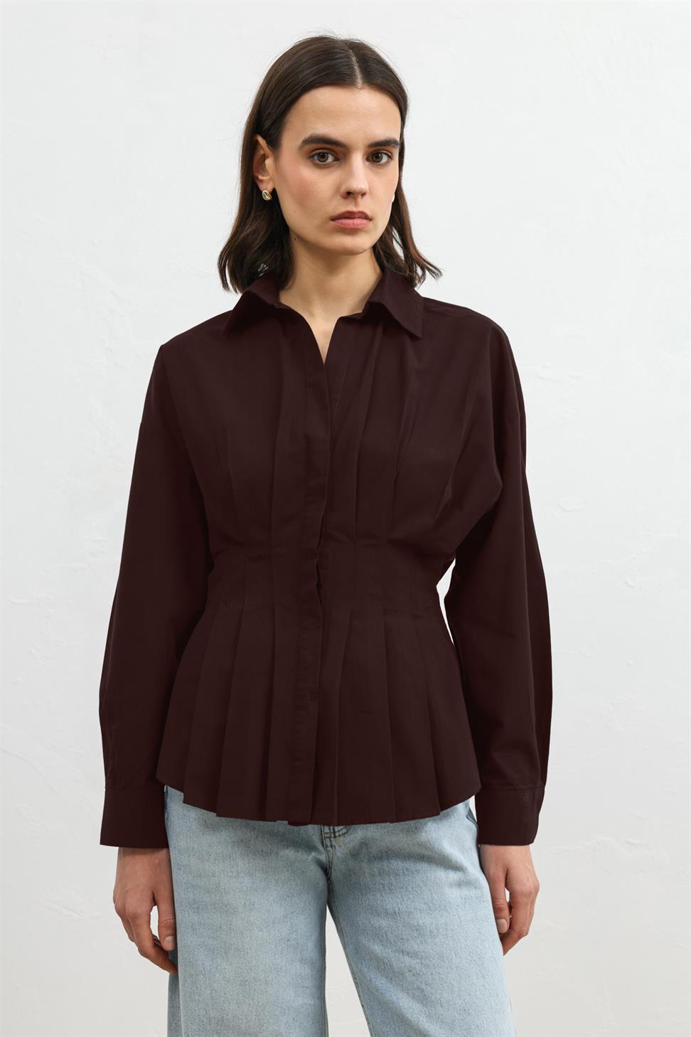 Ruffled Poplin Womens Shirt