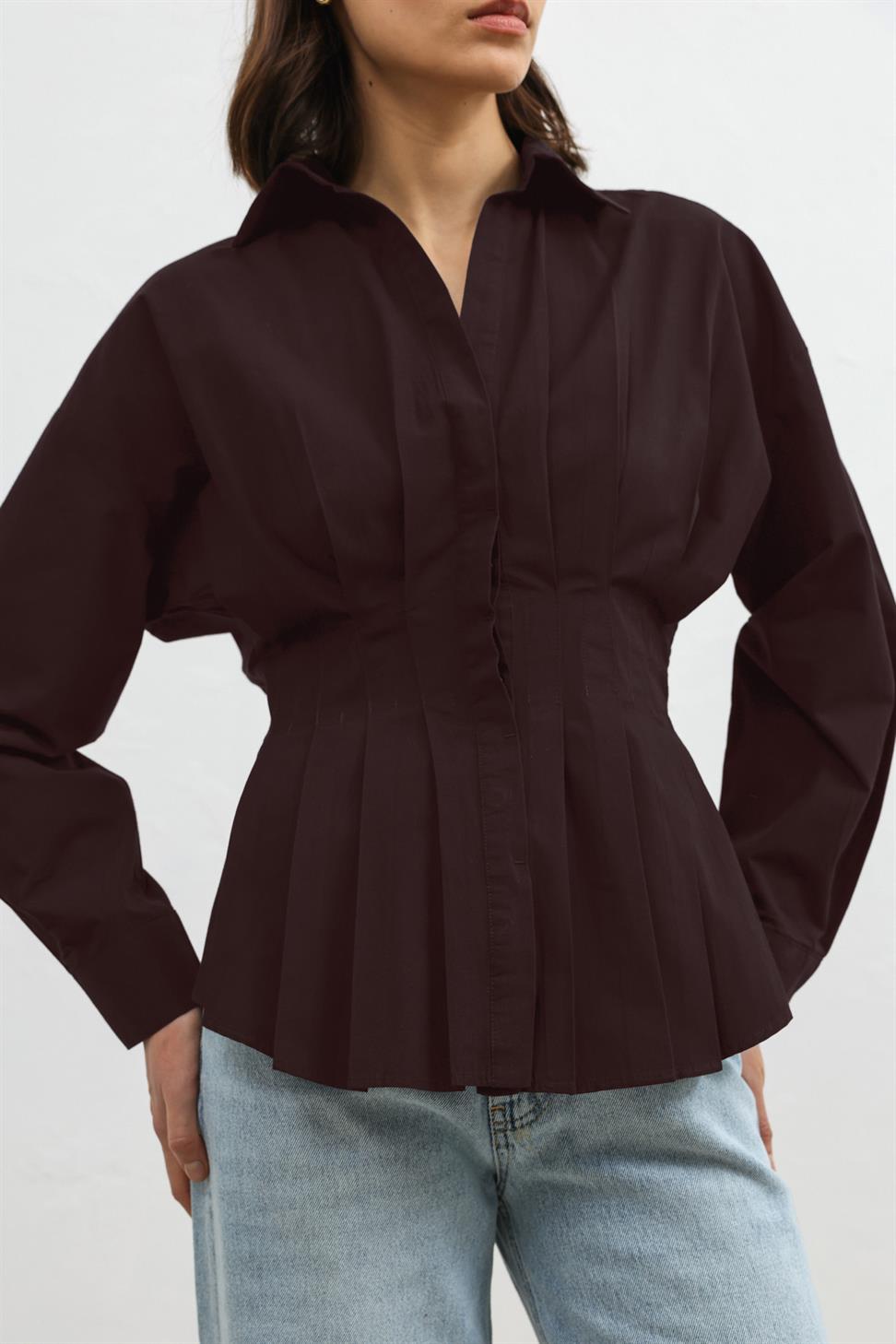 Ruffled Poplin Womens Shirt