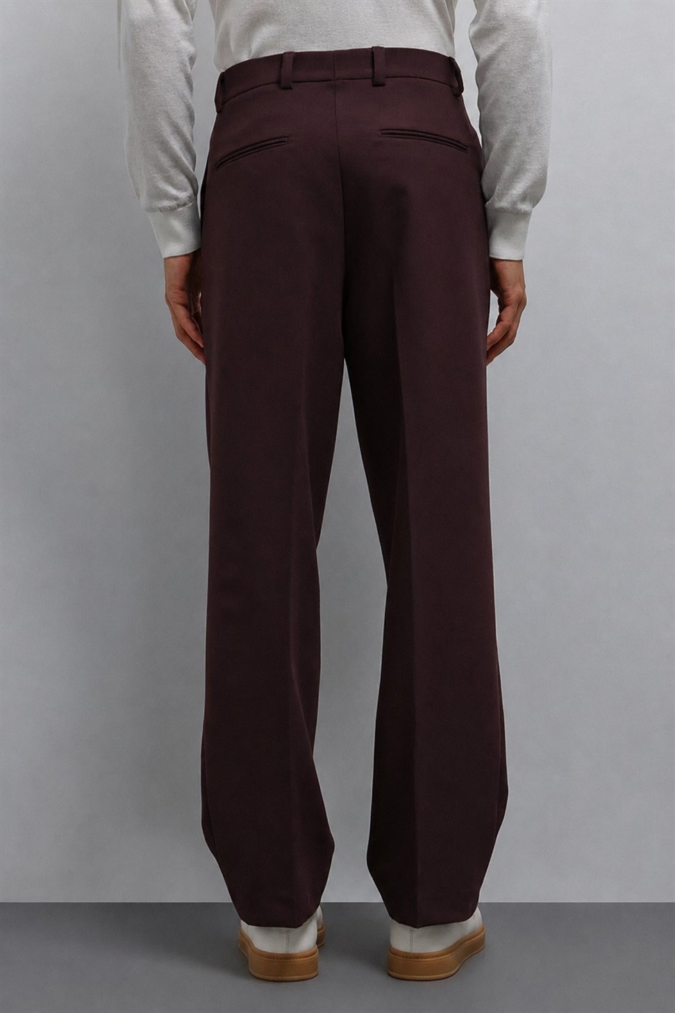 Antioch Bordo Relax Fit Baggy Pilili Erkek Pantolon