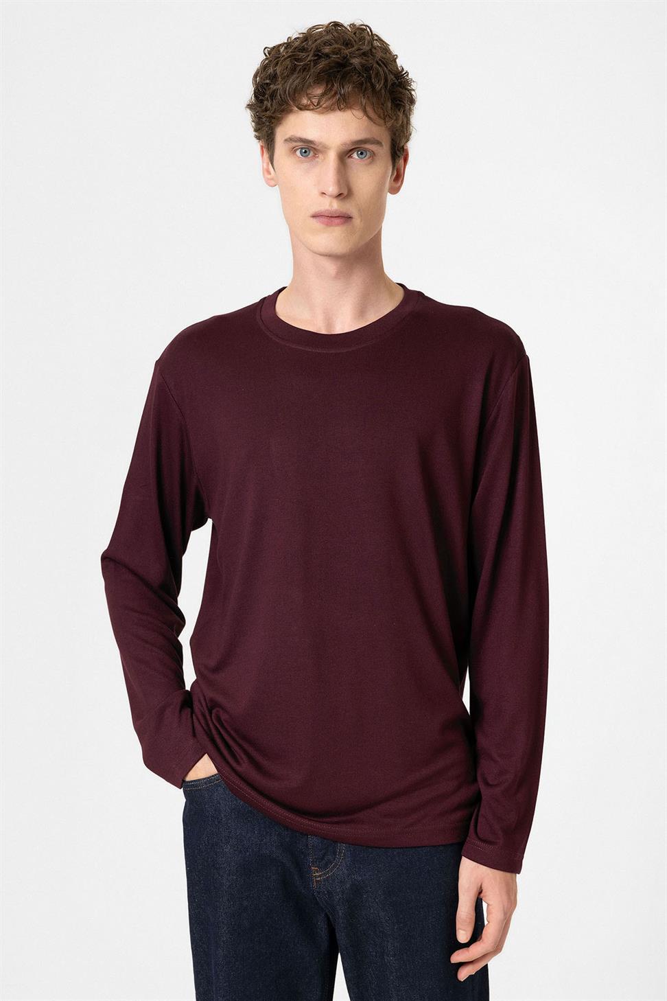 Antioch Bordo Relaxed Fit Basic Erkek T-Shirt